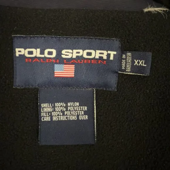 Polo Sport Ralph Lauren Mens XXL Colorblock Ski Jacket Blue Yellow Vintage 90s